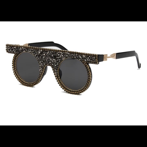 Accessories - Rhinestone Bling Round steampunk sunglasses